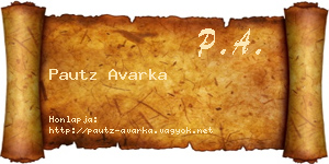 Pautz Avarka névjegykártya